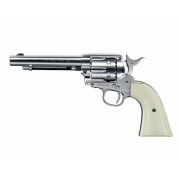 Пневматический револьвер Umarex Colt SAA 45 PELLET nickel, кал. 4,5 мм (пули)