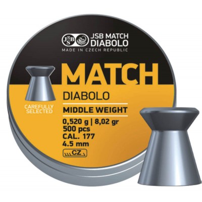 Пули JSB Yellow Match Diabolo Middle Weight 4.5 мм (500 шт.) - 0.52 г